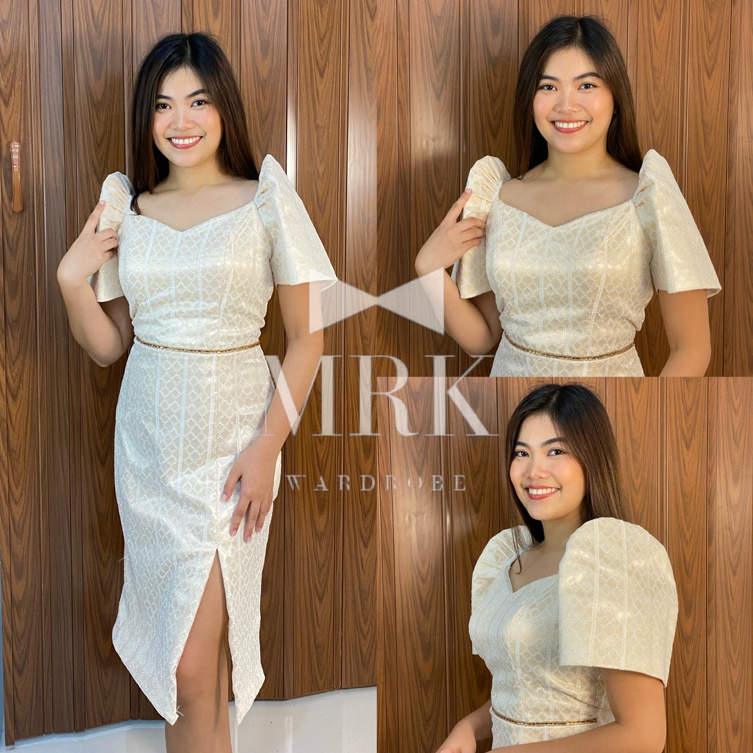 Filipiniana Dress With Slit Mrkdress Lace - Etsy