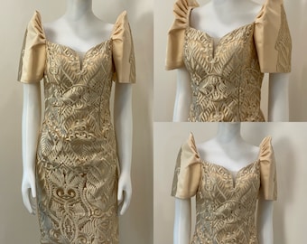 Filipiniana Dress Full Lace-  Butterfly Sleeves