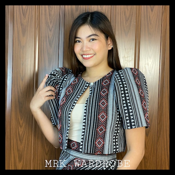 modern filipiniana mestiza dress Filipiniana Dress Gown Embroidered Floral Barong Imelda Sleeve Green Mestiza VTG