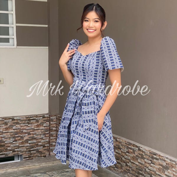 Vestido étnico filipiniano moderno - Patricia