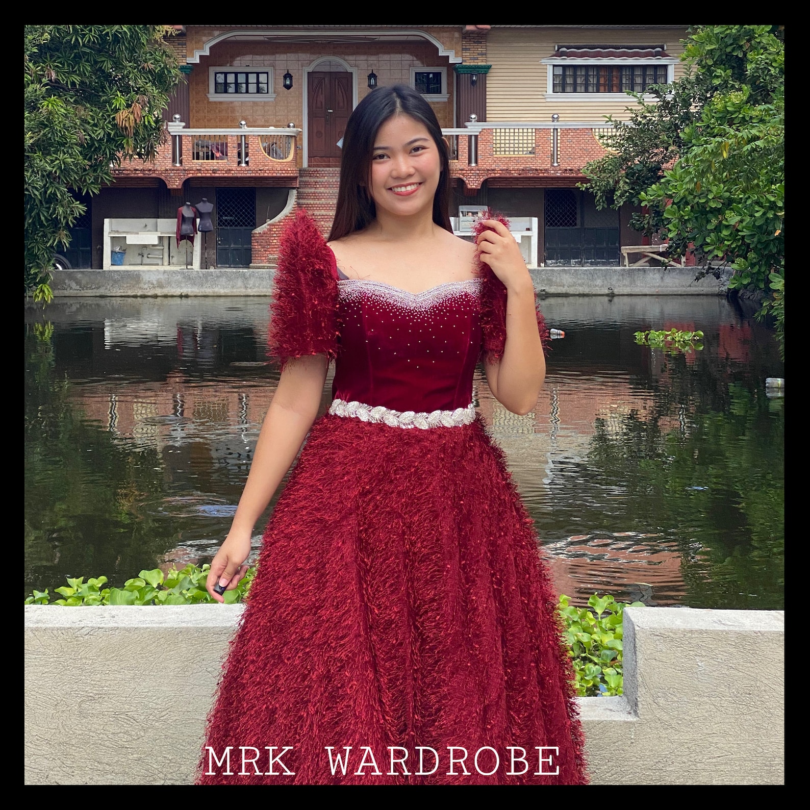 Modern Filipiniana Ballgown/prom Gown/night Gown Maroon Etsy