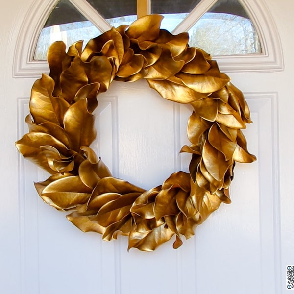 Golden Southern Magnolia Wreath