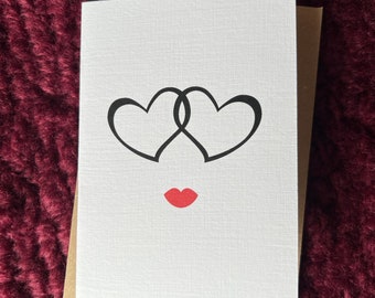 Illustrated Love Hearts Valentine Card