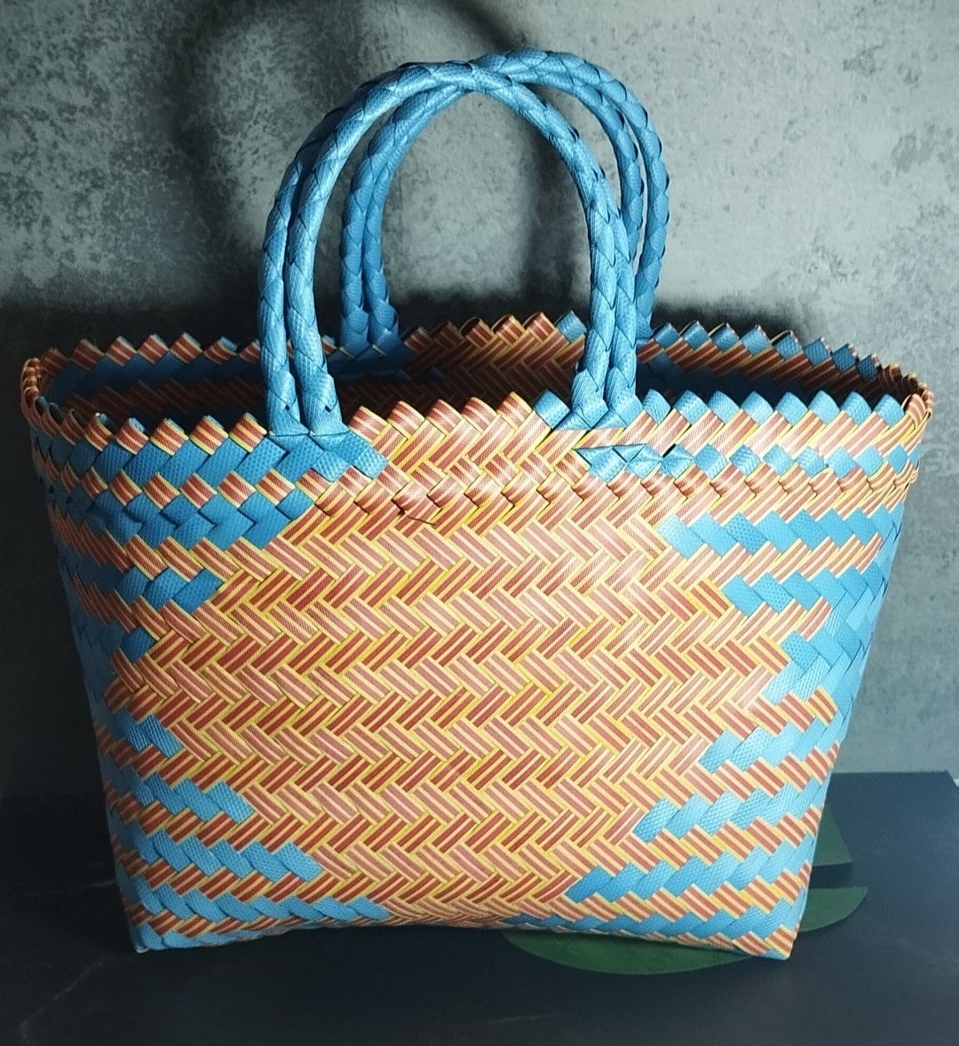 Plastic Woven Bag, Picnic Pattern Basket Bag in Various Colors, Tote ...