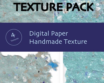 Digital Paper Blue Ocean and Recycling vibes Handmade Recycled Paper