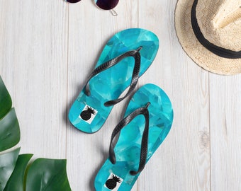 Flip-Flops- Aqua Crystals