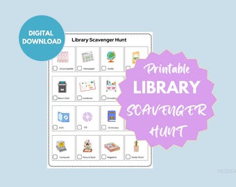 Skattjakt på biblioteket för barn: Utskrivbar aktivitet (PDF-nedladdning)