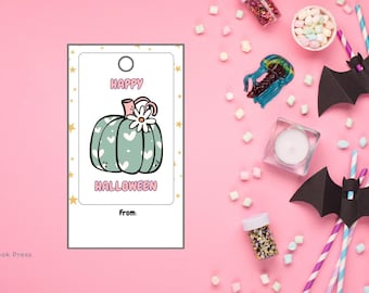Editable Halloween Gift Tag | Pumpkin Party Favor (Printable)