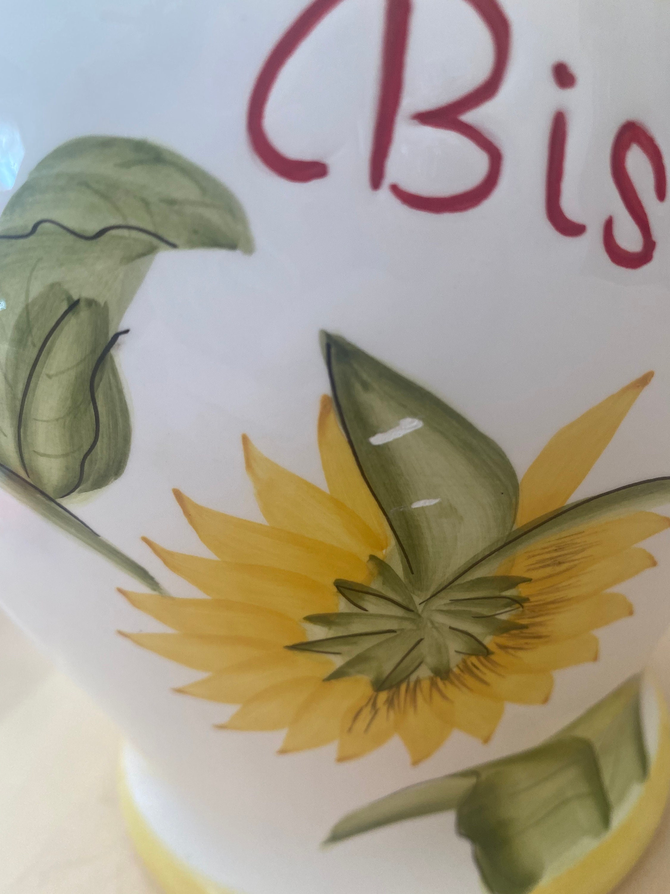 Very Pretty Vintage Sunflower Biscotti Cookie Jar Etsy