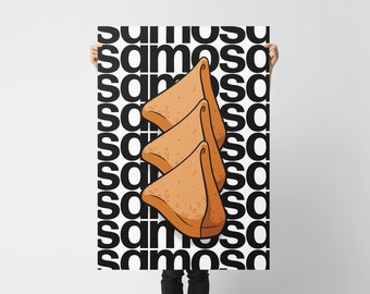 Samosa Poster Print, Indian Food Art, Wall Art, Restaurant Art, Foodie, Cafe Art, South Asian Food, Indian Culture, Pop Art, Downloadable