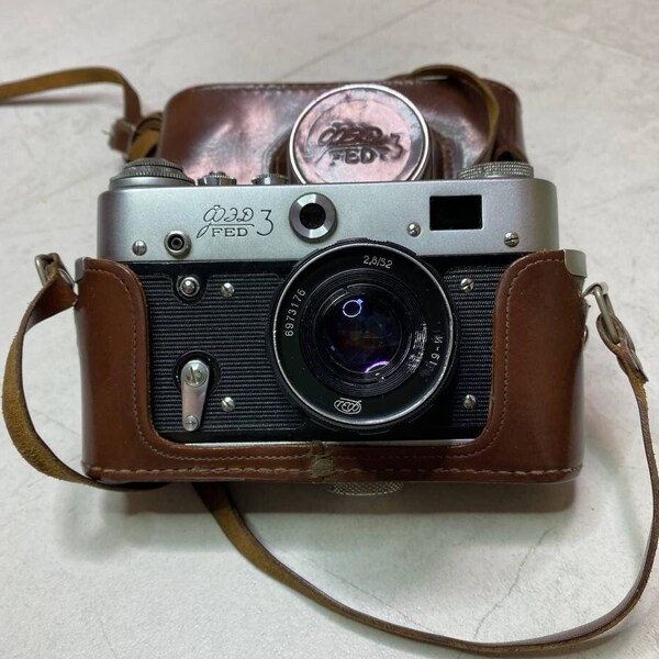Film Camera 35mm FED 3 Kurkovy télémètre objectif de travail Industar-61 2.8 / 52 caméras rétro urss soviétique