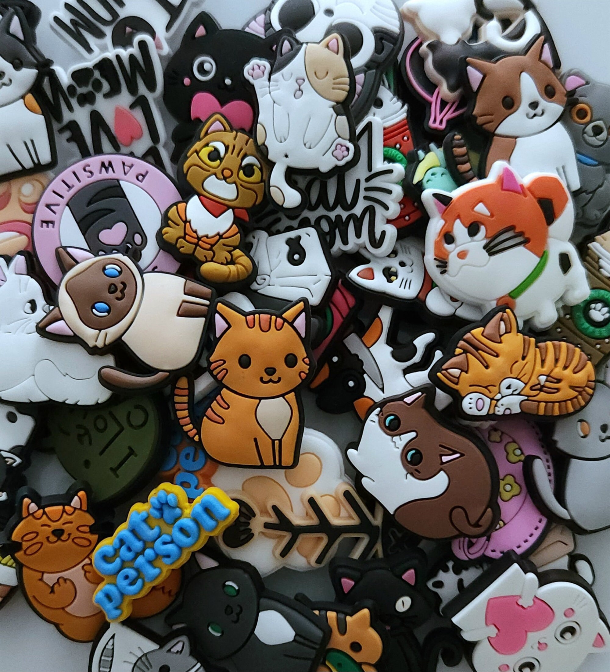 6pcs Cartoon CATS Croc Shoe Charms Set Kawaii Cat UK Jibbitz Etsy