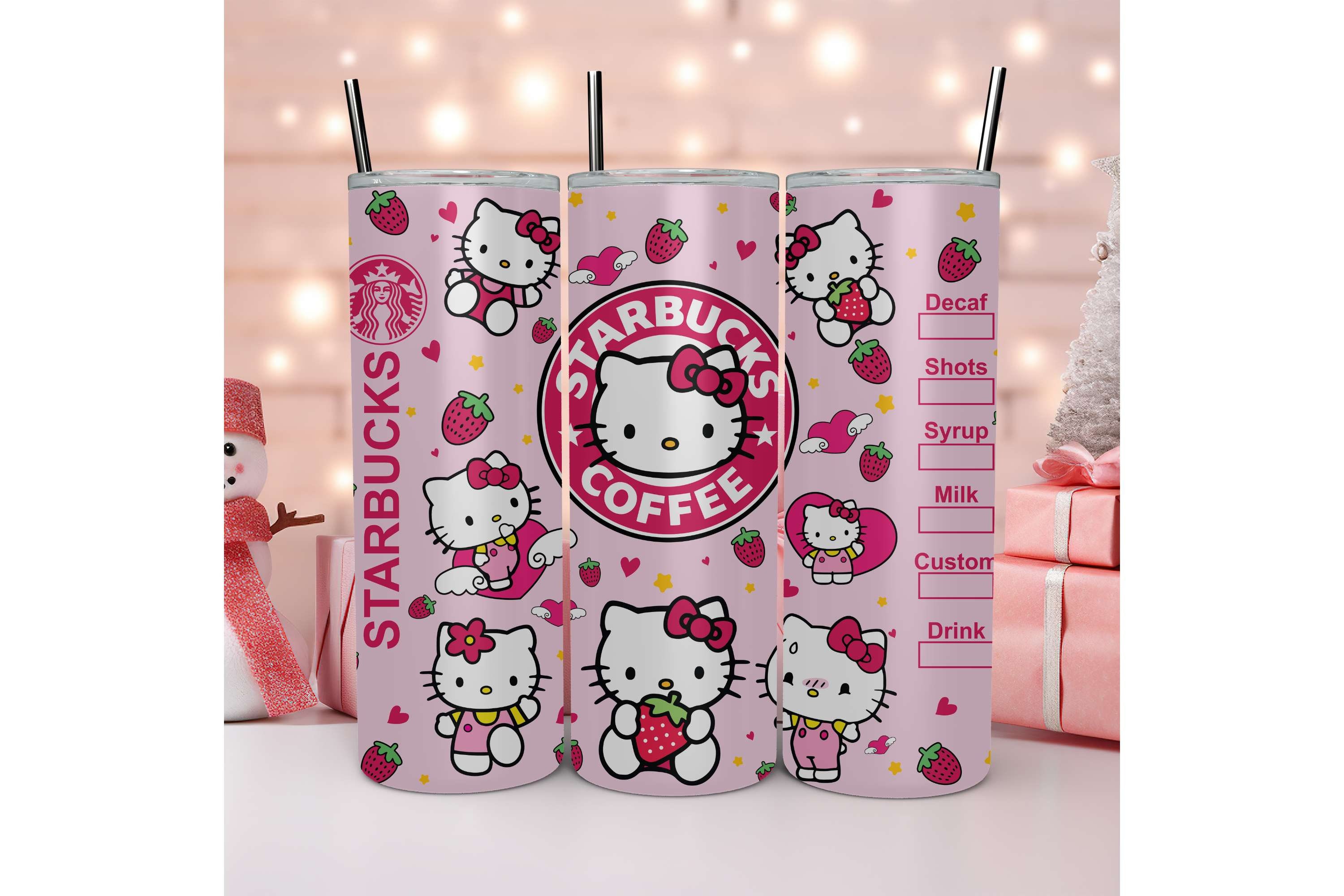 Christmas Light Hello Kitty Pink Tumbler 3D Skinny 20oz Tumblers - The best  gifts are made with Love