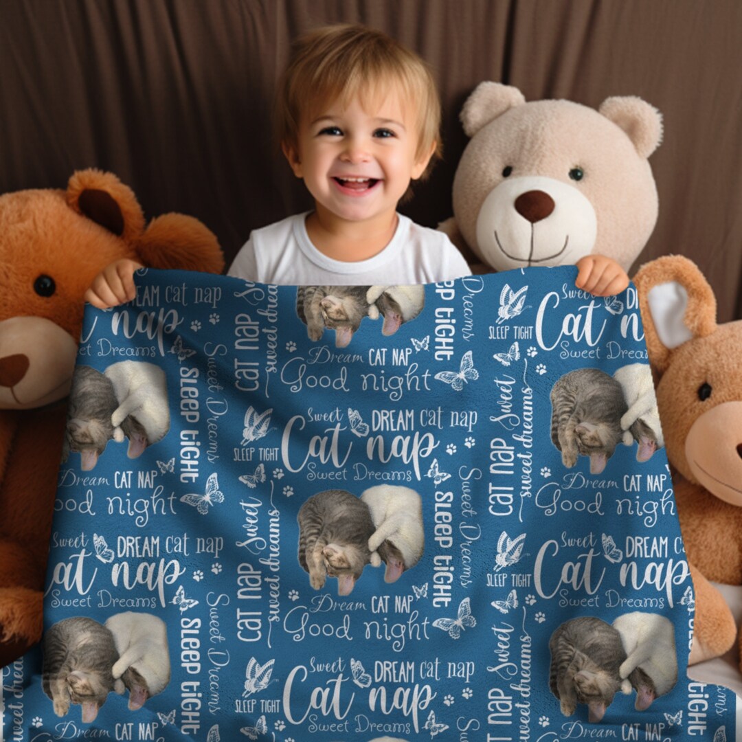 Custom Cat Nap Blanket, Cat Nap Plush, Cat Lover Gift, FIP Blanket