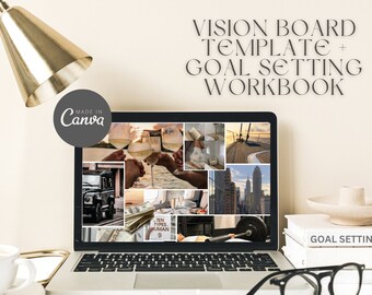 Vision Board Digital | Printable Journal Pages | Goal Setting Workbook | Goal Planner PDF | Self-Care Worksheet | Dream Manifestation