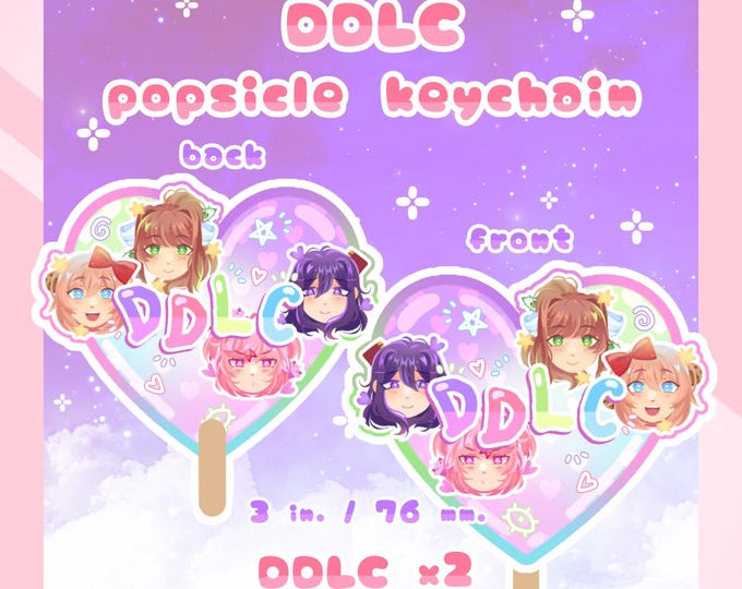 Doki Doki Literature Club Popsicle Keychain | DDLC - Etsy
