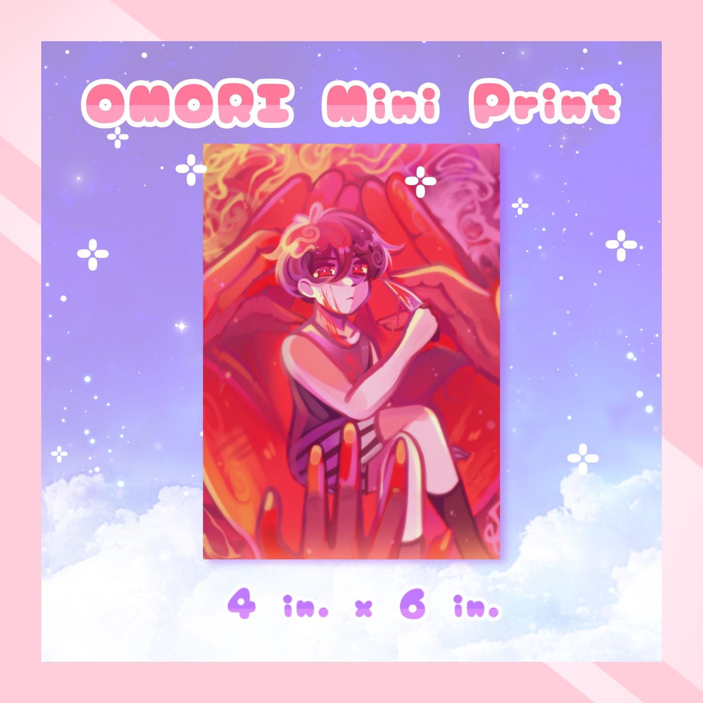 OMORI Mini Print | Red Throne of Hands
