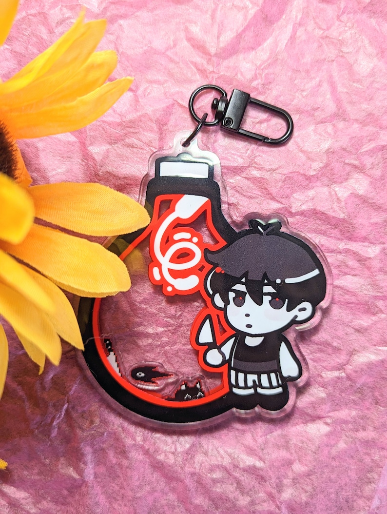 OMORI Shaker Keychain Charms Omori Basil Etsy