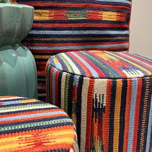 Ottoman, Hand Made Furniture, Orginal Rug Ottoman, Vintage Ottoman, Boho Bench, Beanbang Chair, Rug Puf, Rug Ottoman, Rug Cushian, Round