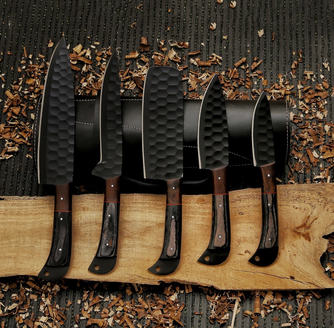 Hand Damascus Chef's Knife Set of 5 BBQ Knife Etsy Canada