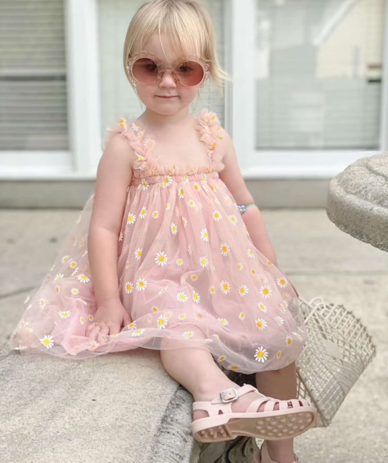 Baby Girl Daisy Dress , Baby Birthday Dress, Baby Girl Dress, Toddler