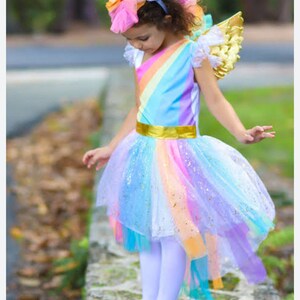 Kids Rainbow Bird Costume Adult Unicorn Wings Rainbow 
