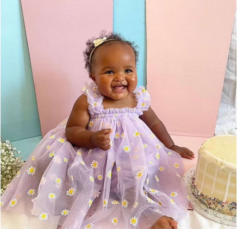 Baby Girl Daisy Dress , Baby Birthday Dress, Baby Girl Dress, Toddler