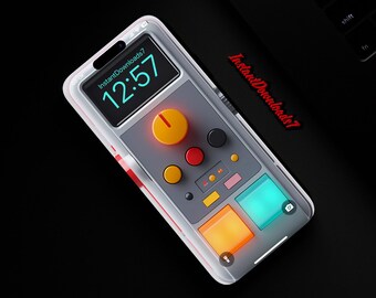 Dispositivo digitale retrò con pulsanti e interruttore Sfondo iPhone / Sfondo telefono cellulare / Sfondo schermata di blocco iOS / Sfondo cellulare / 209
