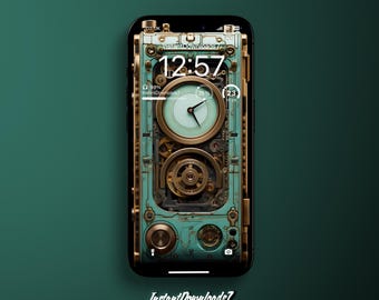 Steampunk Mechanisches Uhrwerk iPhone Wallpaper | Handy-Tapeten | iOS LockScreen Hintergrundbild | Handy-Tapeten | 229