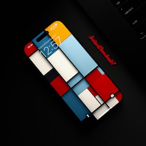 Mondrian Design iPhone Wallpaper | LockScreen Wallpaper | Mobile Phone Wallpaper | iOS LockScreen Wallpaper | 118