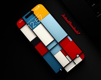 Mondrian Design iPhone Wallpaper | LockScreen Wallpaper | Mobile Phone Wallpaper | iOS LockScreen Wallpaper | 118