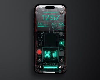 Sfondo futuristico per dispositivi digitali portatili al neon iPhone / Sfondo per telefono cellulare / Sfondo per schermata di blocco iOS / Sfondo per cellulare / 250