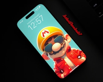 Cooles Super Mario Spähen iPhone LockScreen Wallpaper | Handy-Tapeten | iOS LockScreen Hintergrundbild | Handy-Tapeten | 128