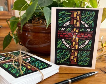 Shalom Greeting card - Cross Greeting Card - Scripture Greeting Card - Chalkboard art card
