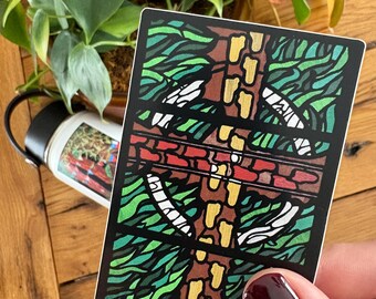 Cross Sticker - Christian Sticker - Christian Water Bottle Sticker - Christian Laptop Sticker - Christian Laptop Decal