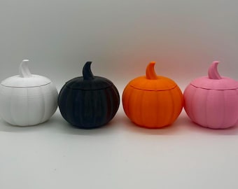 Mini 3D Printed Pumpkin Container – Halloween Storage Box, Fall Home Decor, Candy Holder, Cute Pumpkin Jar Gift