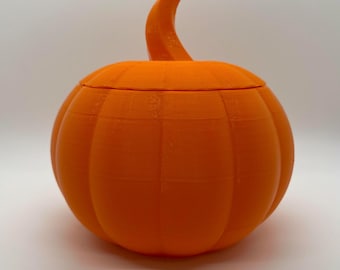 3D Printed Pumpkin Container – Halloween Storage Box, Fall Home Decor, Candy Holder, Cute Pumpkin Jar Gift