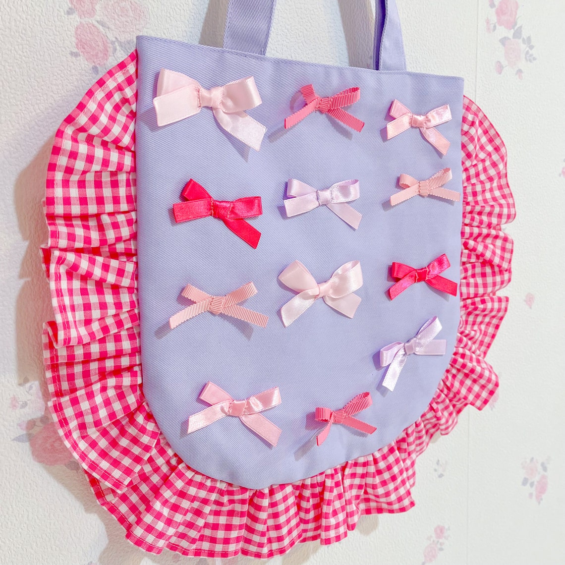Gingham Ruffle Ribbon Mini Tote Baggingham Ruffle Ribbon Mini - Etsy