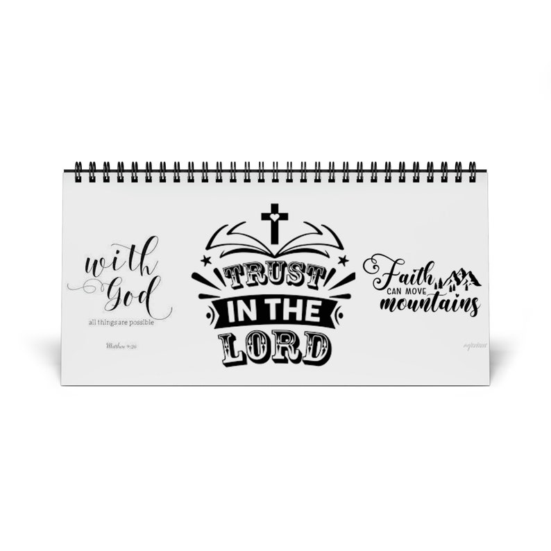 Christian Desk Calendar 2024 Grid Etsy