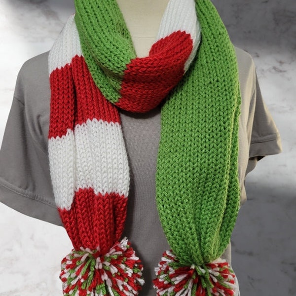 Grinch Striped Green - Country Craft Barn Scarf (#1009)