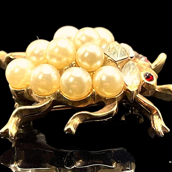 Crown Trifari Alfred Philippe 'Park Avenue Zoo' Collection Ladybug Brooch