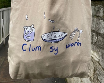 Falling Worms tygkasse estetisk Clum Sy-mask återanvändbar matkasse miljövänlig vardagsmarknad shoppingkasse present till henne