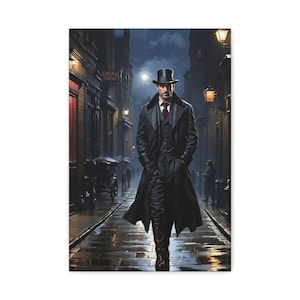 Jack the Ripper Canvas Art: Vintage London Street Scene