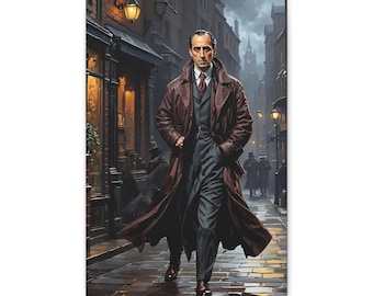 Sherlock Holmes Canvas Art Print: Arthur Conan Doyle Gallery Wrap