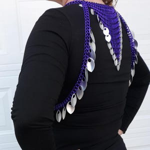 Calliope Chainmail Body Chain Scalemail Body Chain Dragon Scale Fringe Chainmail Armor Dragon Scale Armor