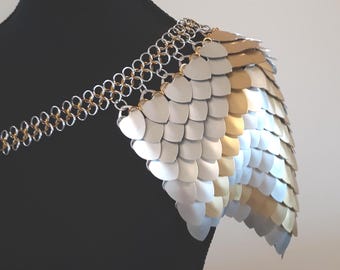 Eris Chainmail Shoulder Armor Scalemail Shoulder Armor Dragon Scale Armor Scalemail Cosplay Armor Scalemail Pauldron