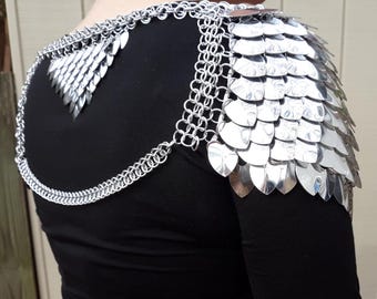 Alectrona Chainmail Shoulder Armor Scalemail Shoulder Armor Mail Armor Dragon Scale Cosplay Armor Scalemail Pauldron