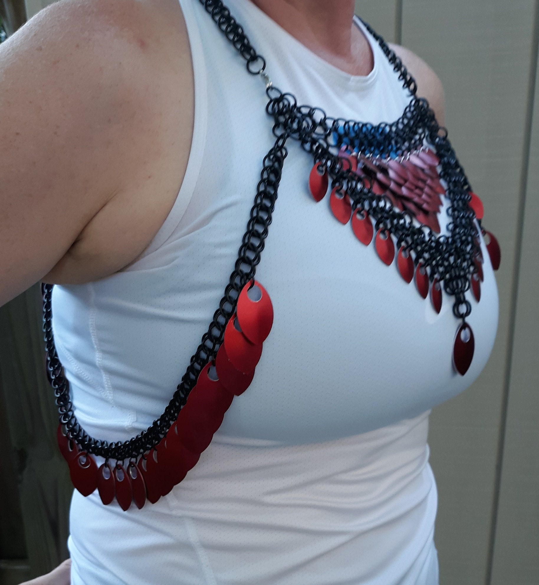 Demeter Chainmail Body Chain Scalemail Body Chain Dragon Scale Fringe ...