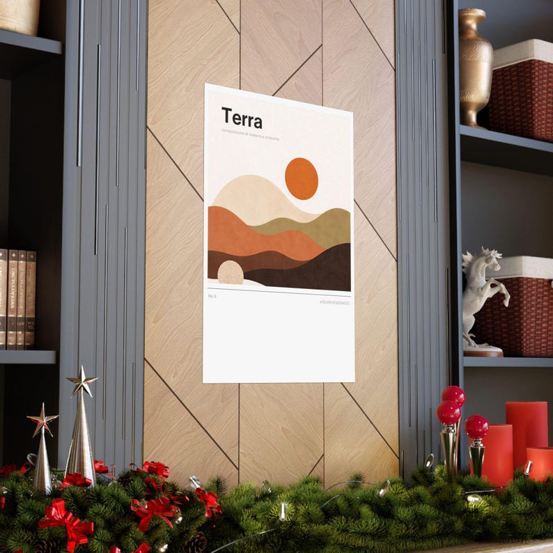 Modern Abstract Wall Art Poster. Terra No.5. Bauhaus Geometric Print. Atelier Moderniste Matte Poster. Mid Century Modern Wall Decor image 7