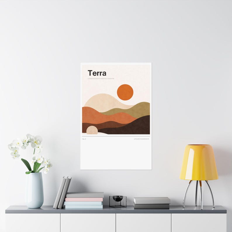 Modern Abstract Wall Art Poster. Terra No.5. Bauhaus Geometric Print. Atelier Moderniste Matte Poster. Mid Century Modern Wall Decor image 10